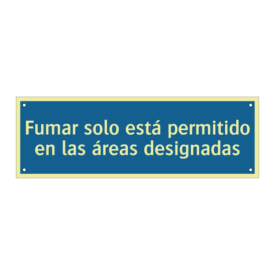 Fumar solo está permitido en las áreas designadas