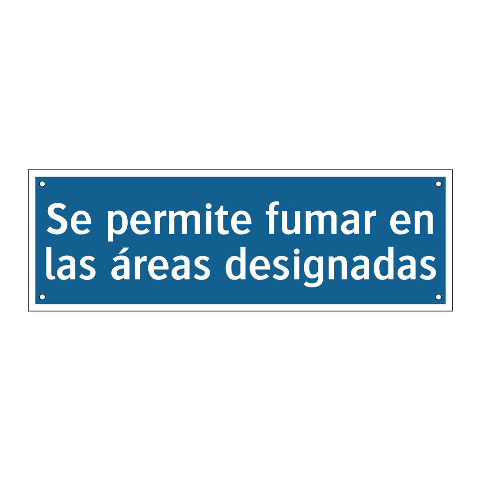 Se permite fumar en las áreas designadas