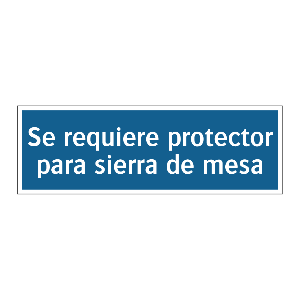 Se requiere protector para sierra de mesa