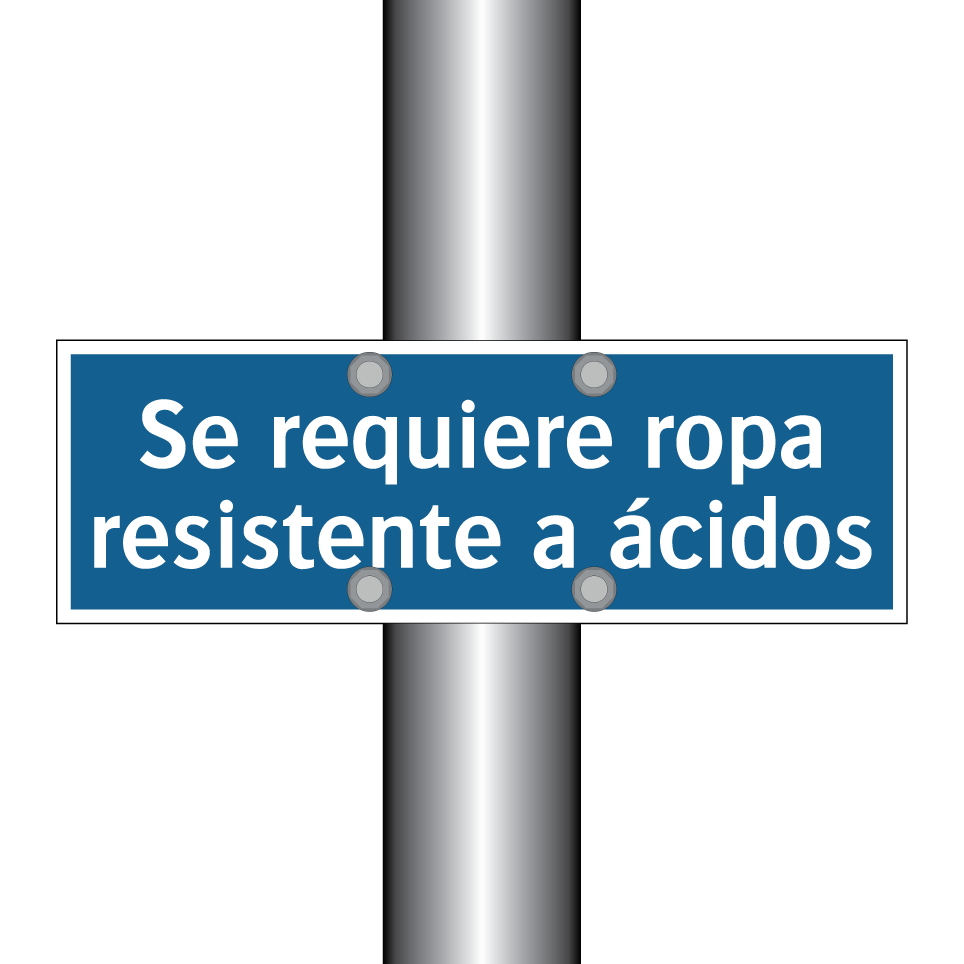 Se requiere ropa resistente a ácidos