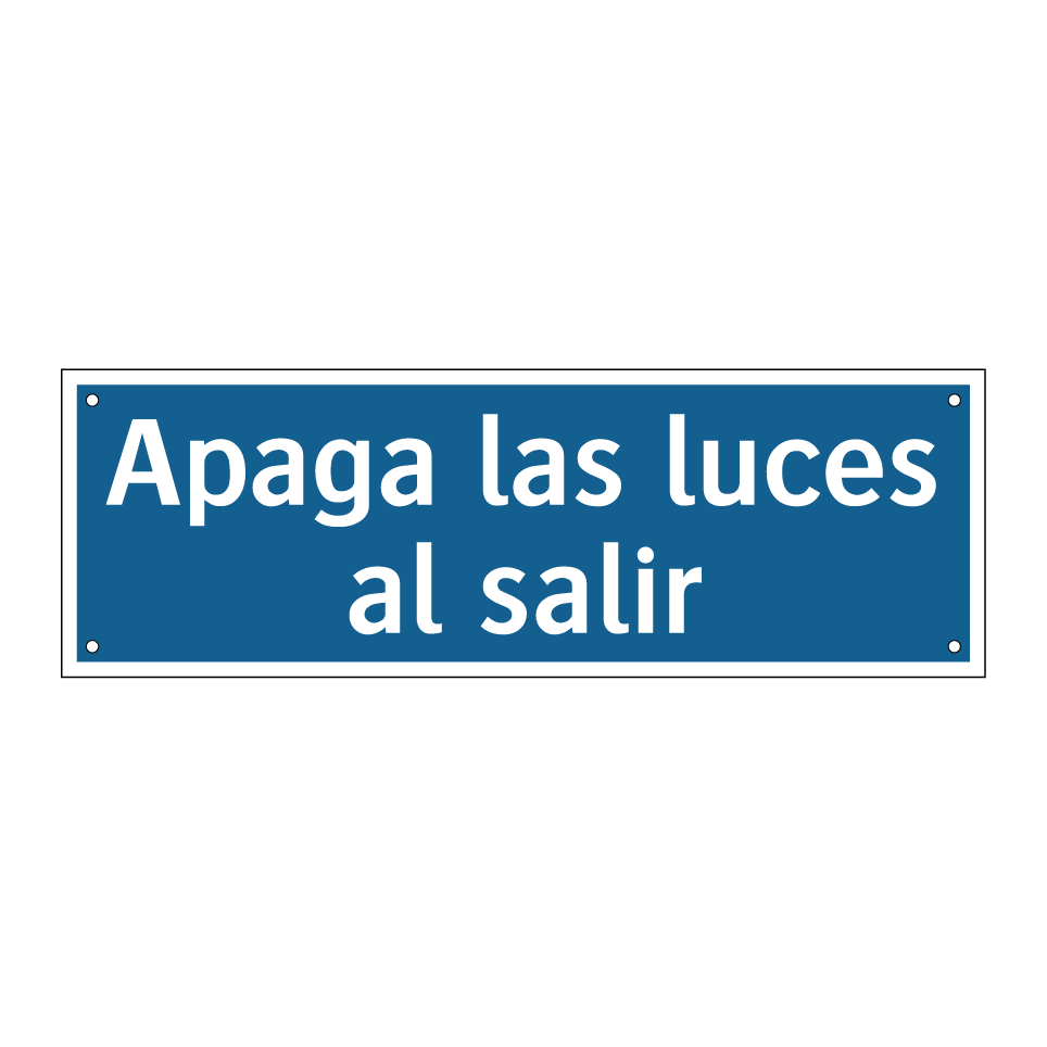 Apaga las luces al salir