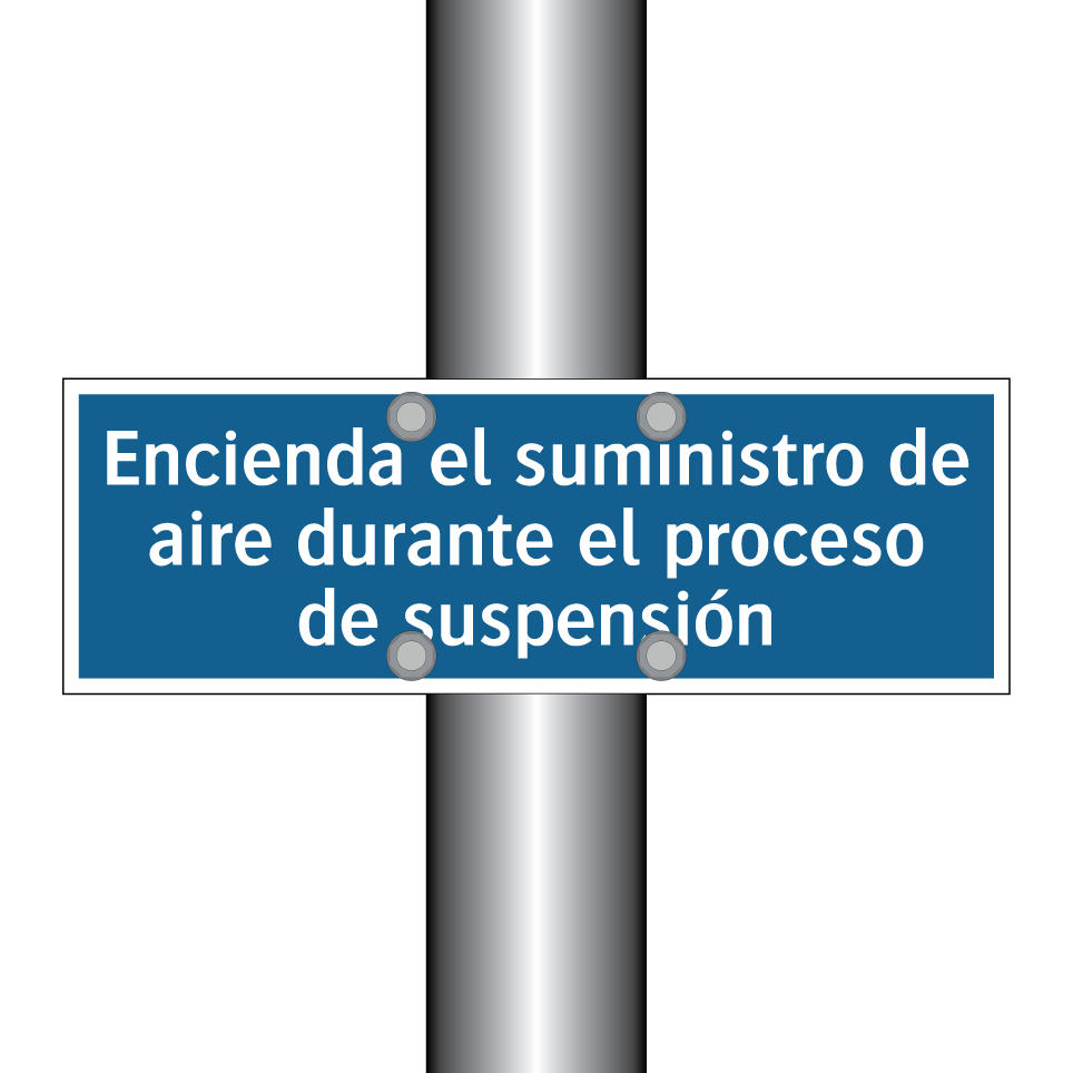 Encienda el suministro de aire durante el proceso de suspensión