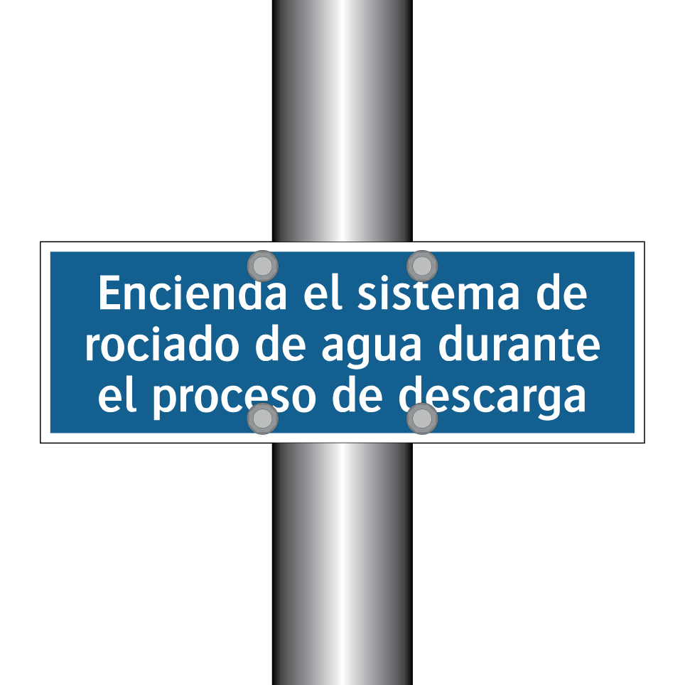Encienda el sistema de rociado de agua durante el proceso de descarga