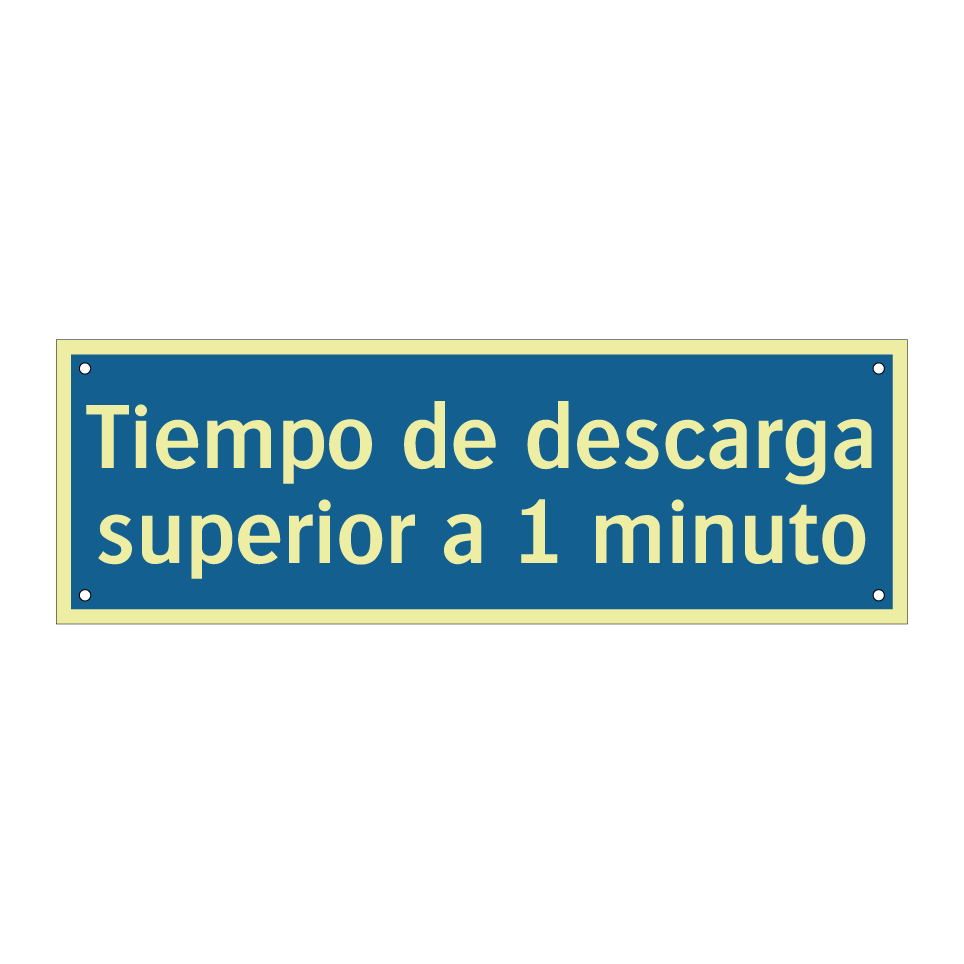 Tiempo de descarga superior a 1 minuto