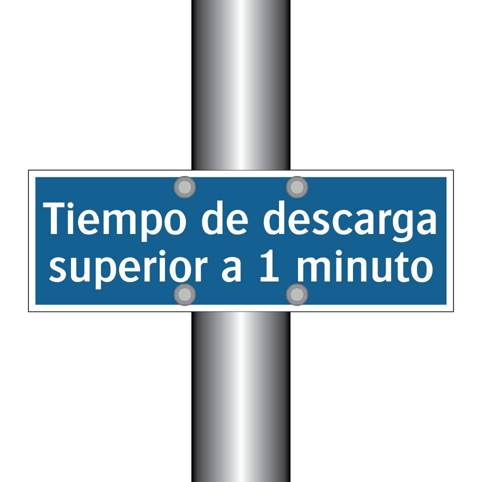 Tiempo de descarga superior a 1 minuto