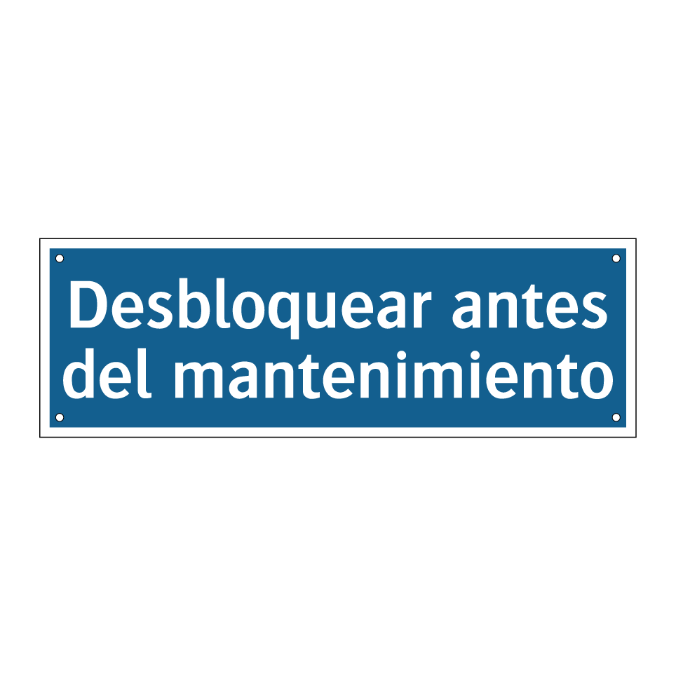 Desbloquear antes del mantenimiento