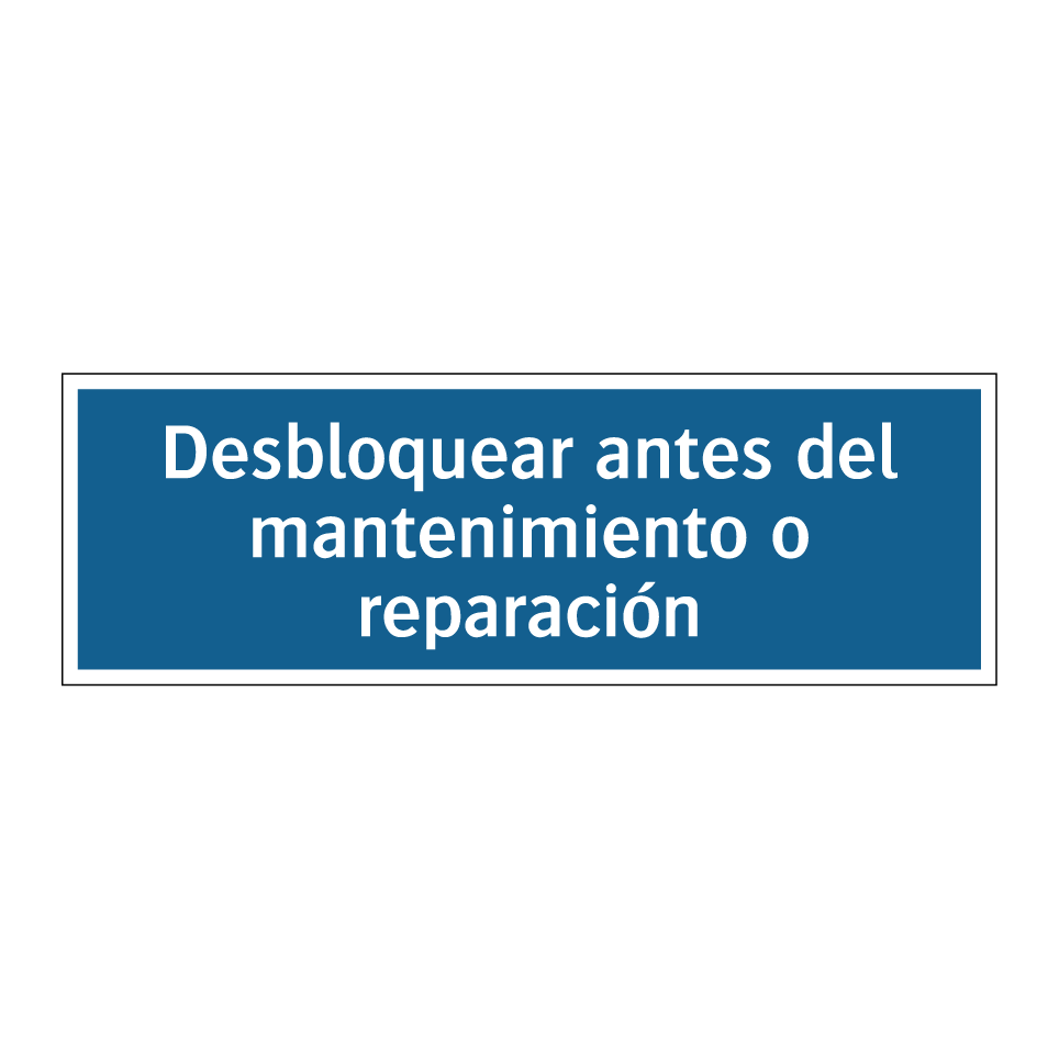 Desbloquear antes del mantenimiento o reparación