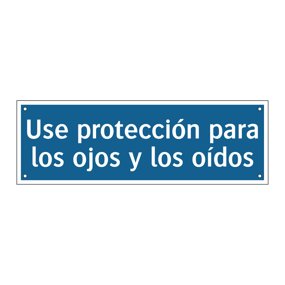 Use protección para los ojos y los oídos