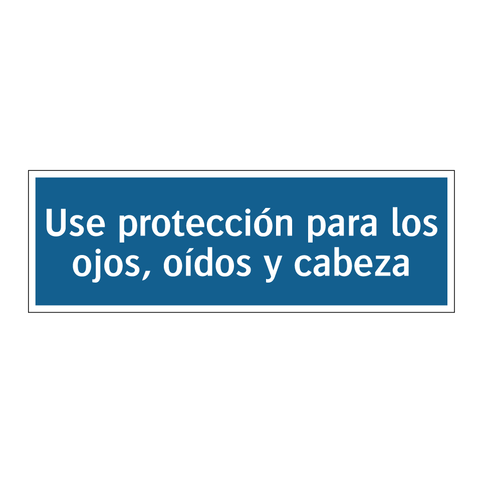 Use protección para los ojos, oídos y cabeza