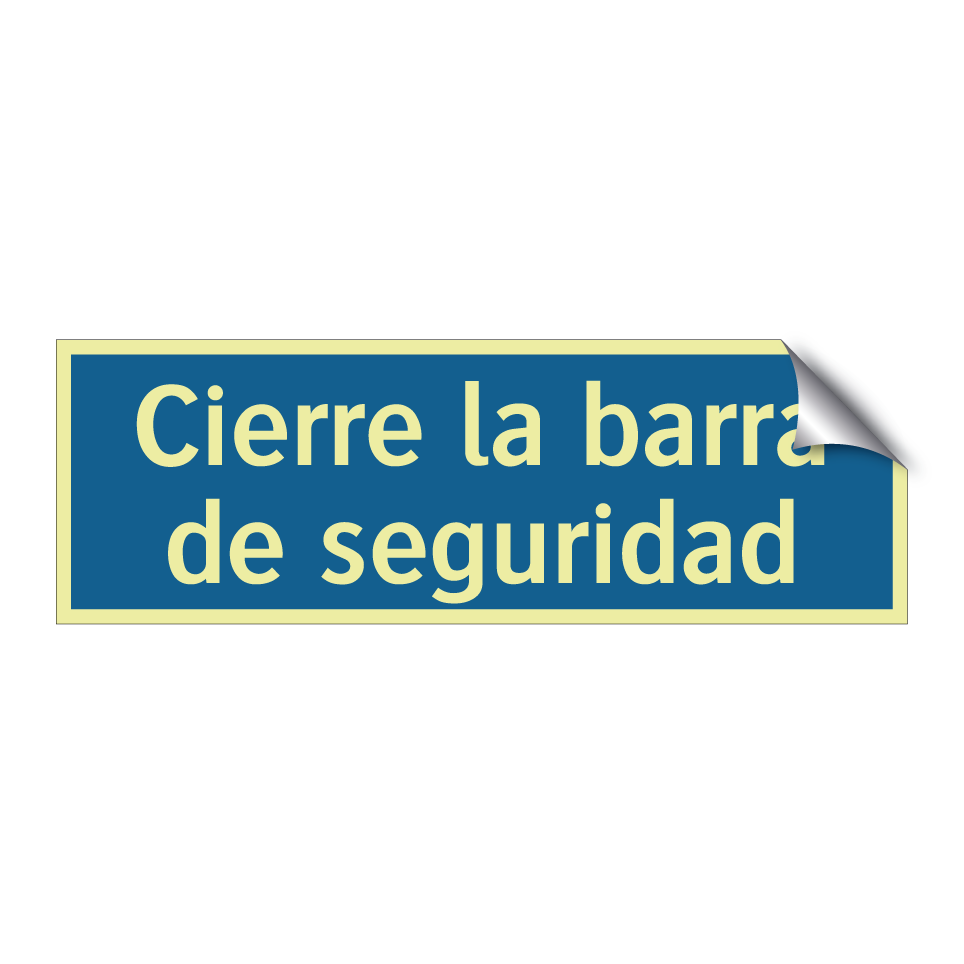 Cierre la barra de seguridad