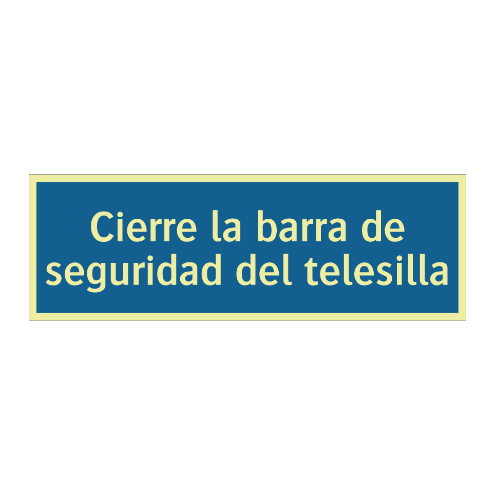 Cierre la barra de seguridad del telesilla