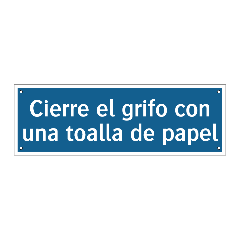 Cierre el grifo con una toalla de papel
