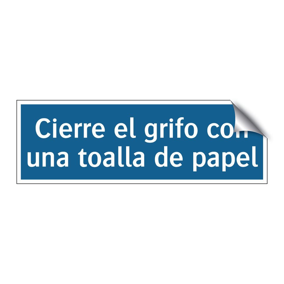 Cierre el grifo con una toalla de papel