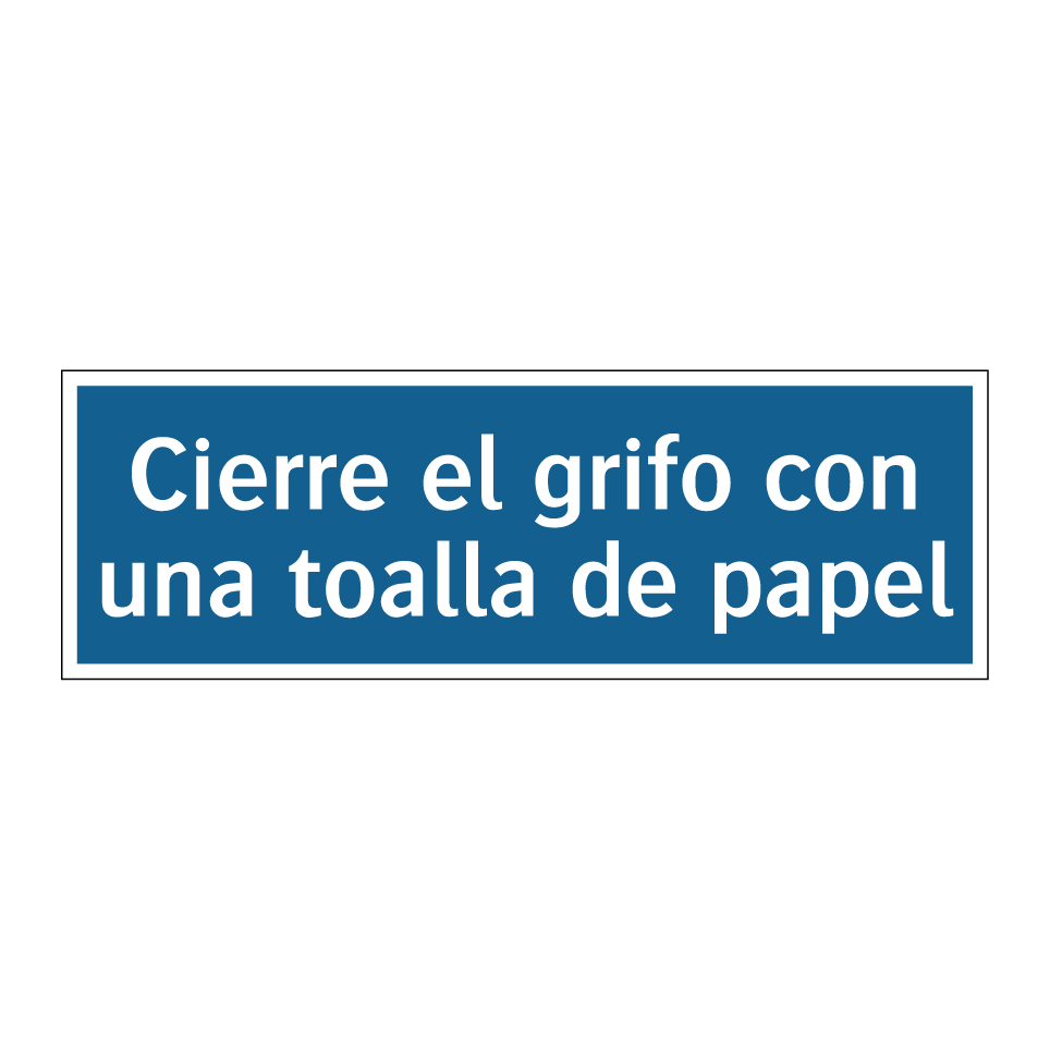 Cierre el grifo con una toalla de papel
