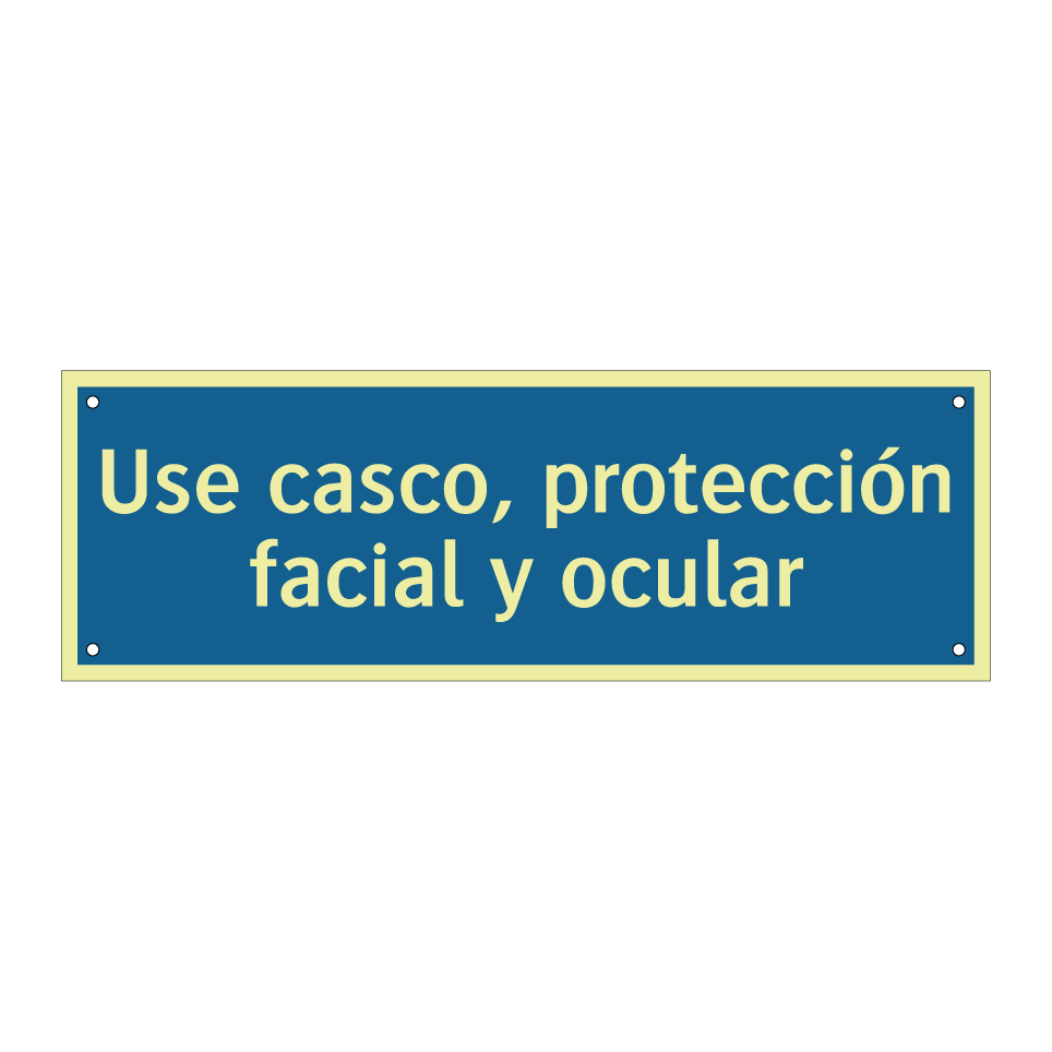 Use casco, protección facial y ocular