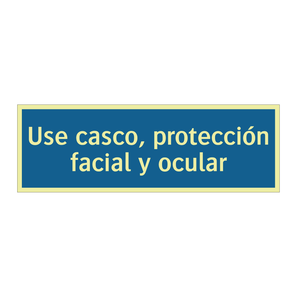 Use casco, protección facial y ocular