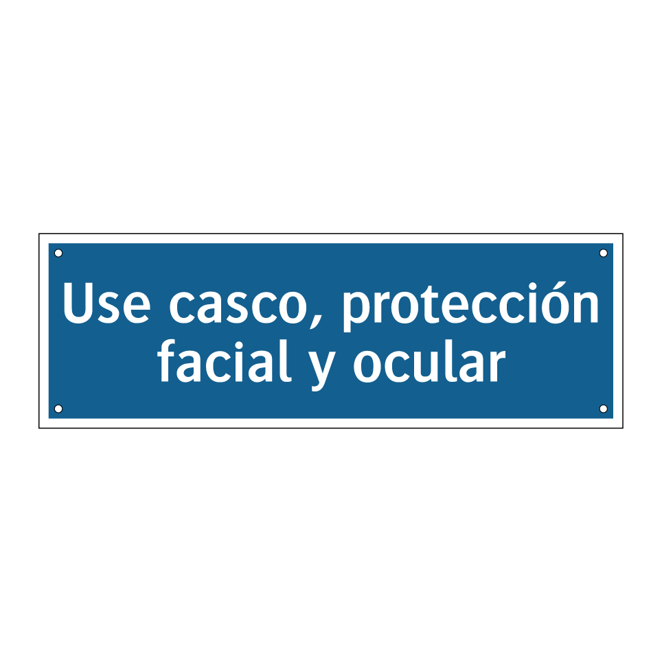 Use casco, protección facial y ocular