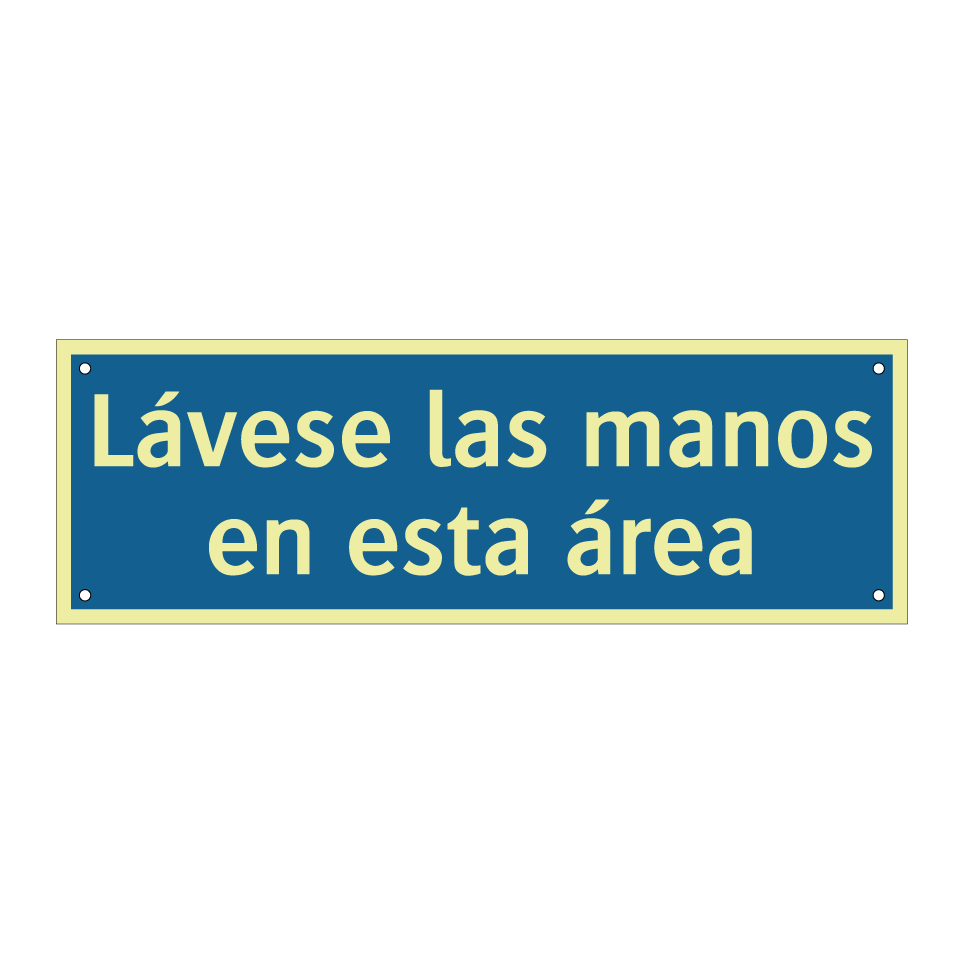 Lávese las manos en esta área