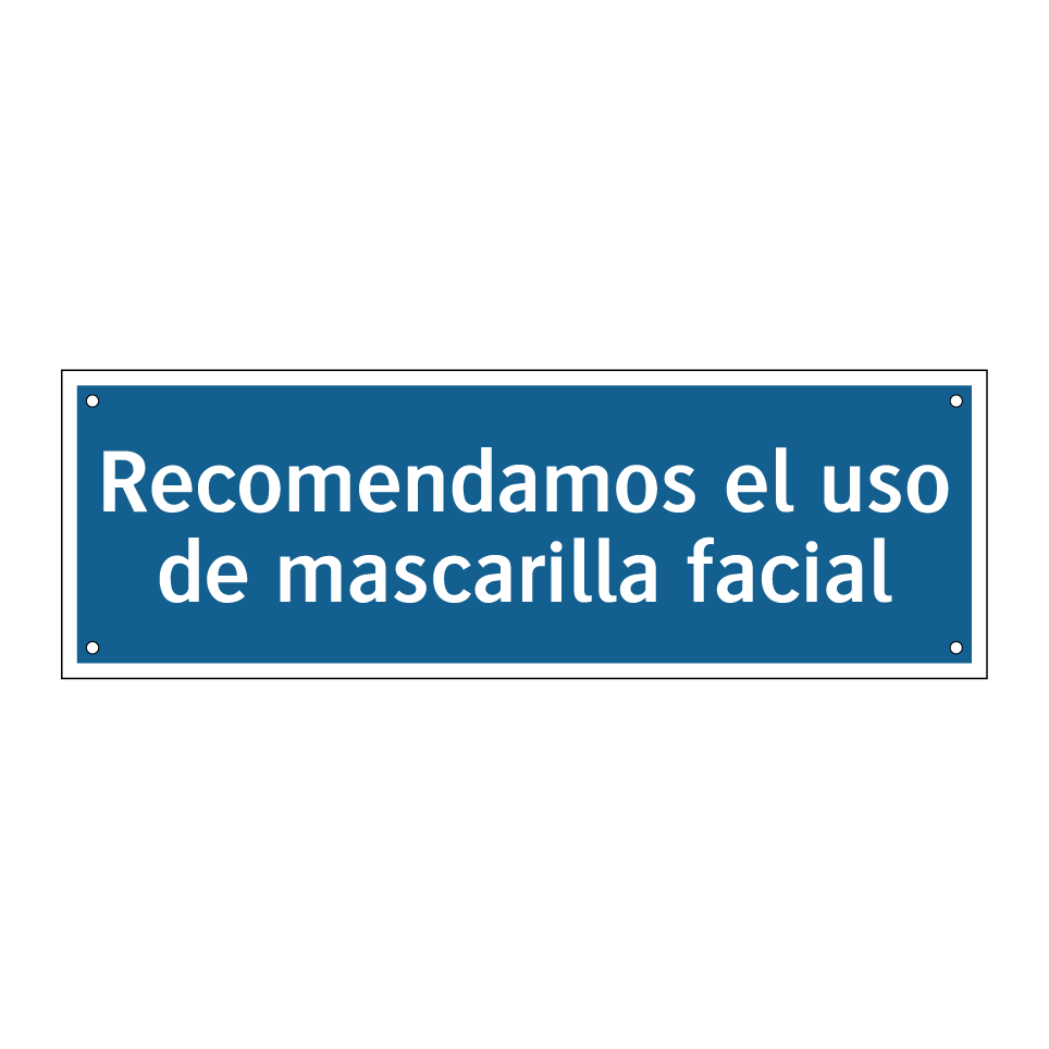 Recomendamos el uso de mascarilla facial