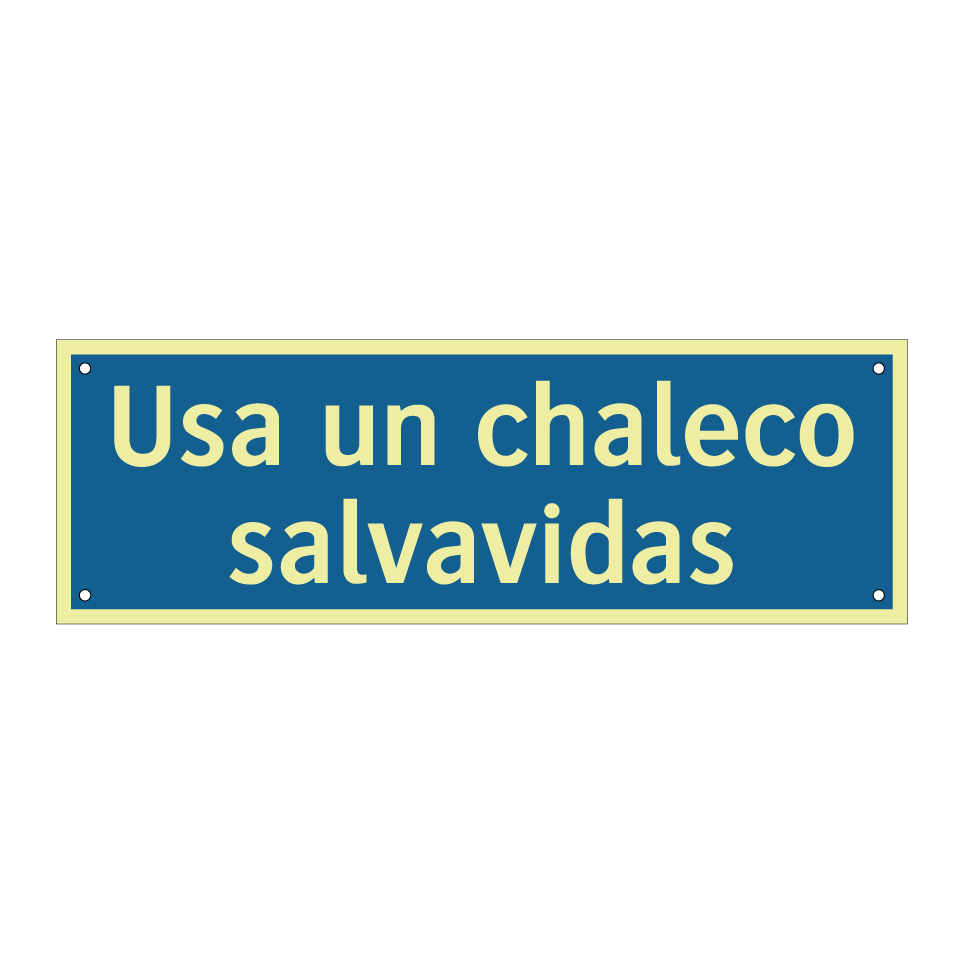 Usa un chaleco salvavidas
