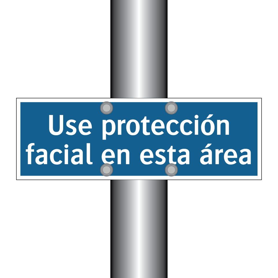 Use protección facial en esta área