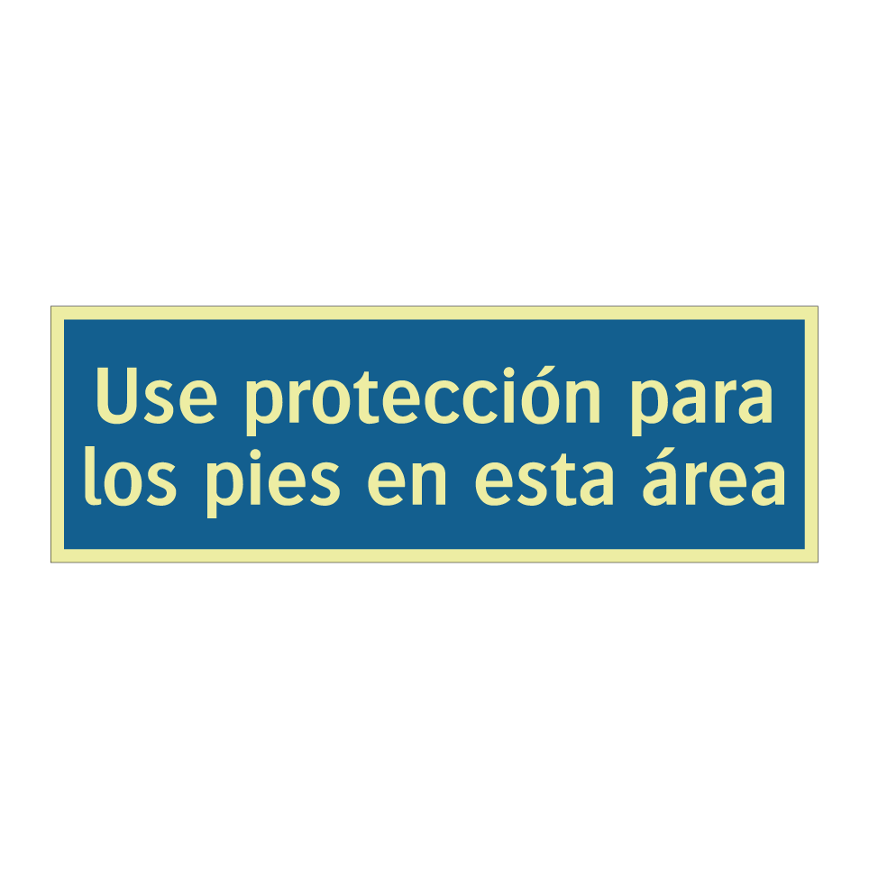 Use protección para los pies en esta área