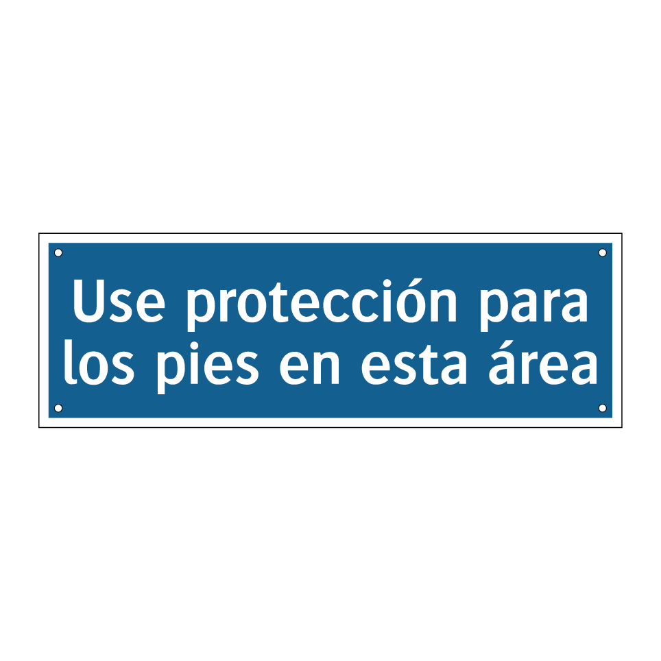 Use protección para los pies en esta área