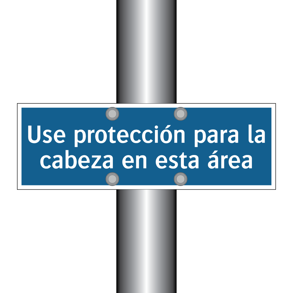 Use protección para la cabeza en esta área