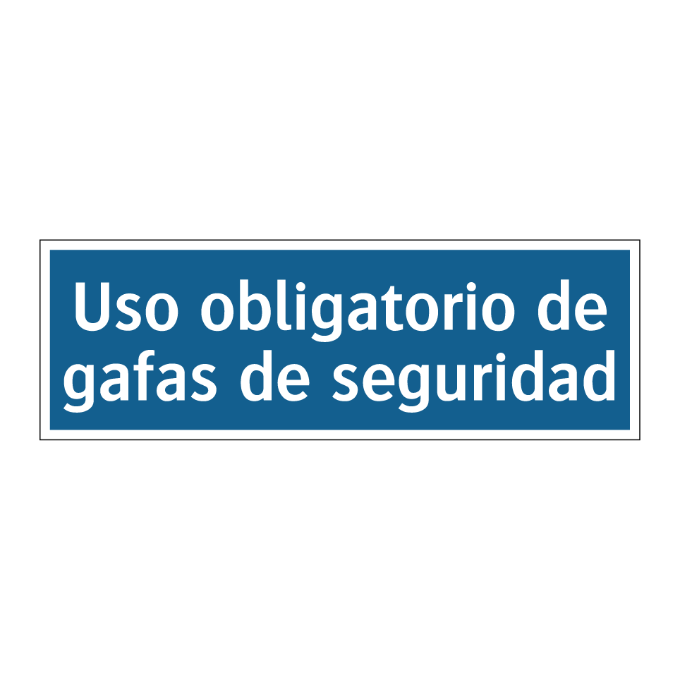 Uso obligatorio de gafas de seguridad