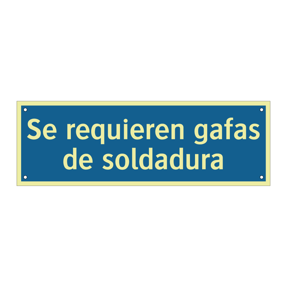 Se requieren gafas de soldadura