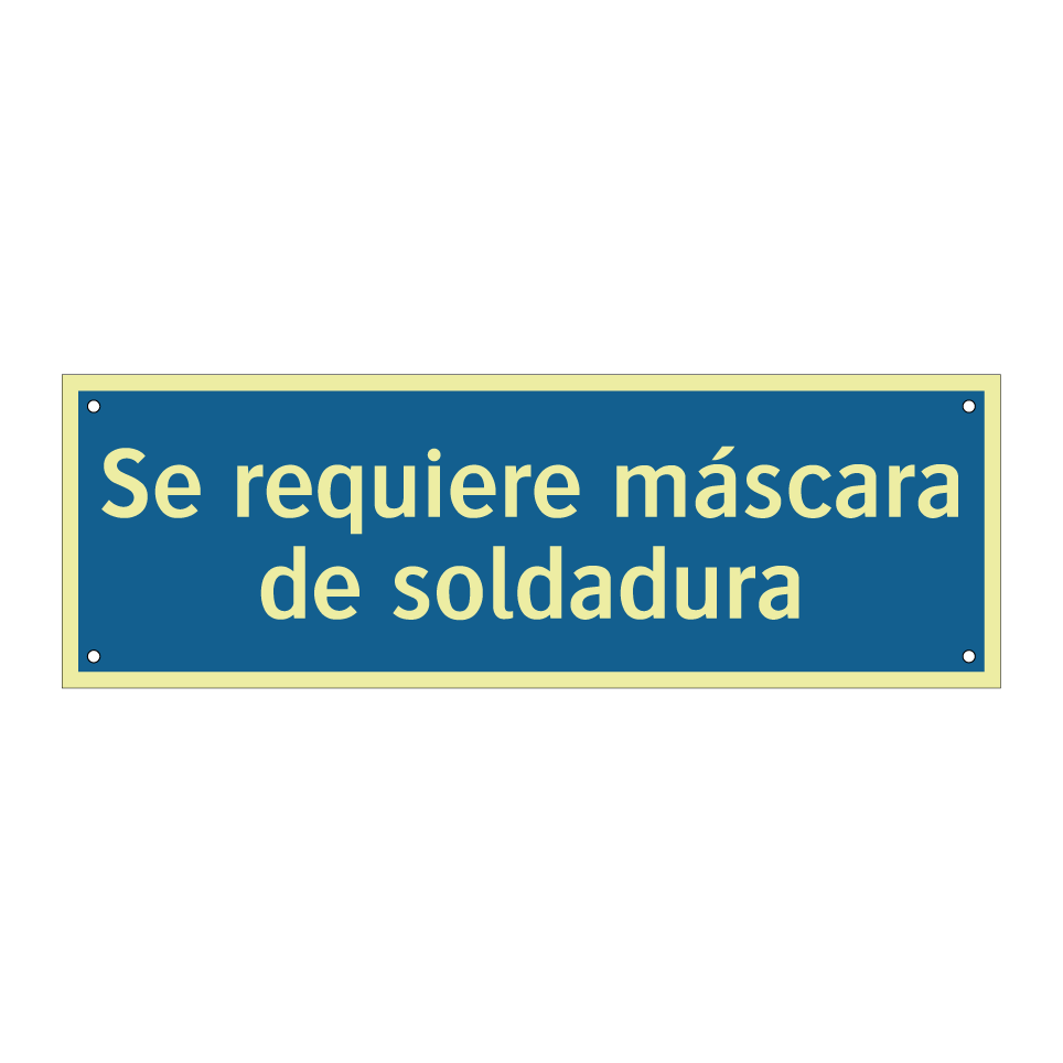 Se requiere máscara de soldadura