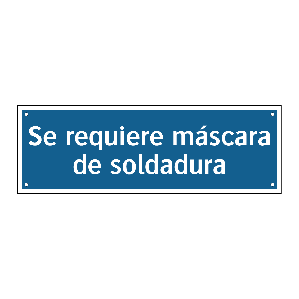 Se requiere máscara de soldadura