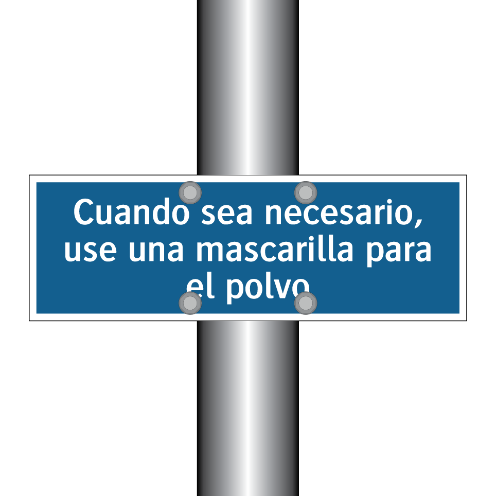 Cuando sea necesario, use una mascarilla para el polvo