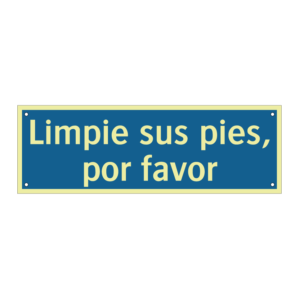 Limpie sus pies, por favor