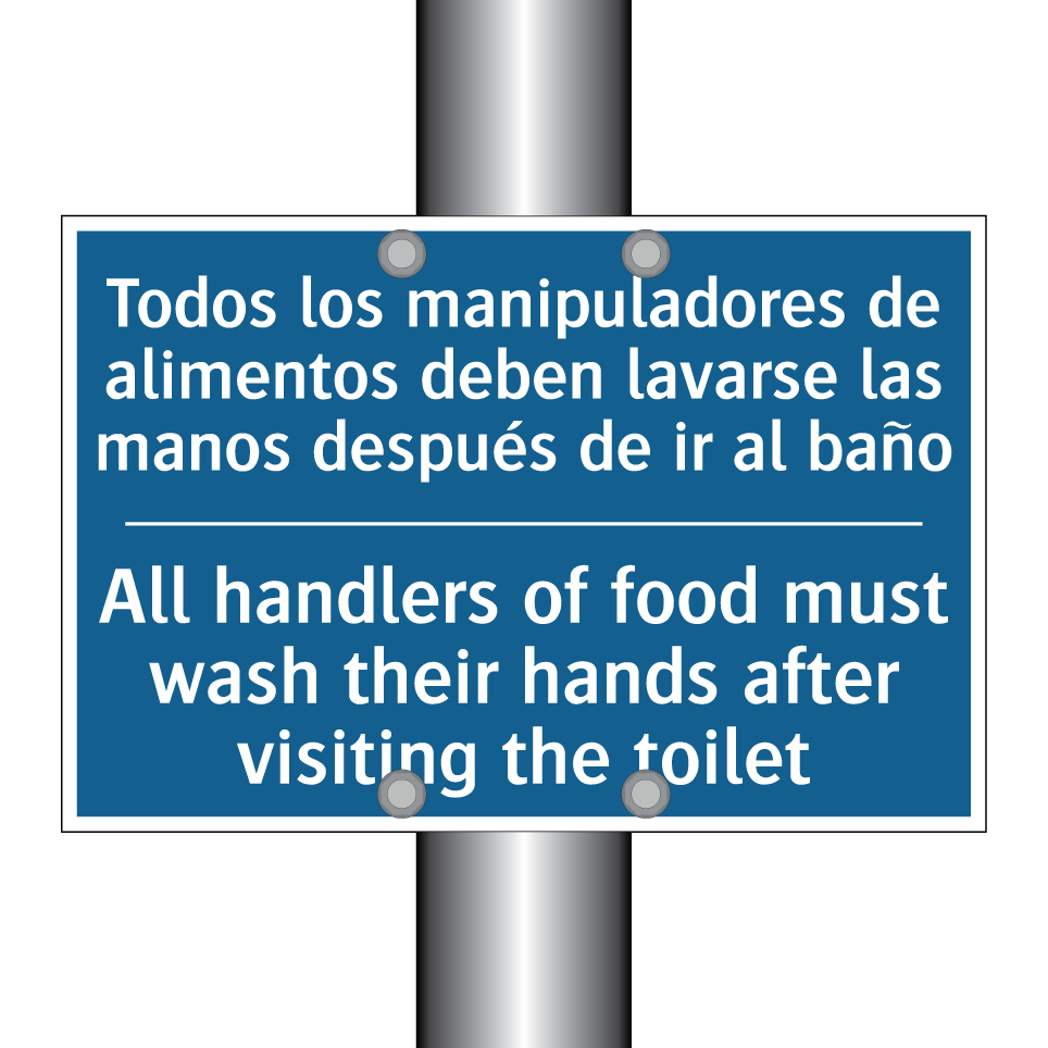 Todos los manipuladores de alimentos /.../ - All handlers of food must wash /.../