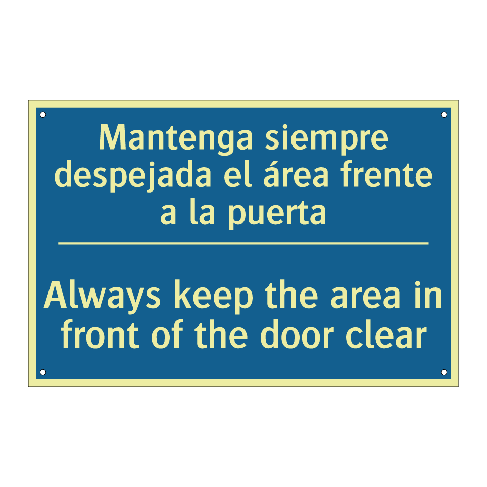 Mantenga siempre despejada el /.../ - Always keep the area in front /.../