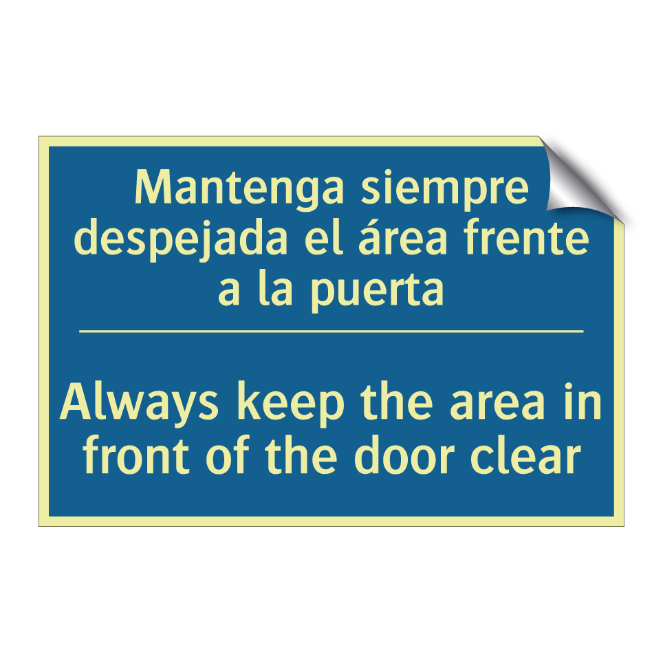 Mantenga siempre despejada el /.../ - Always keep the area in front /.../
