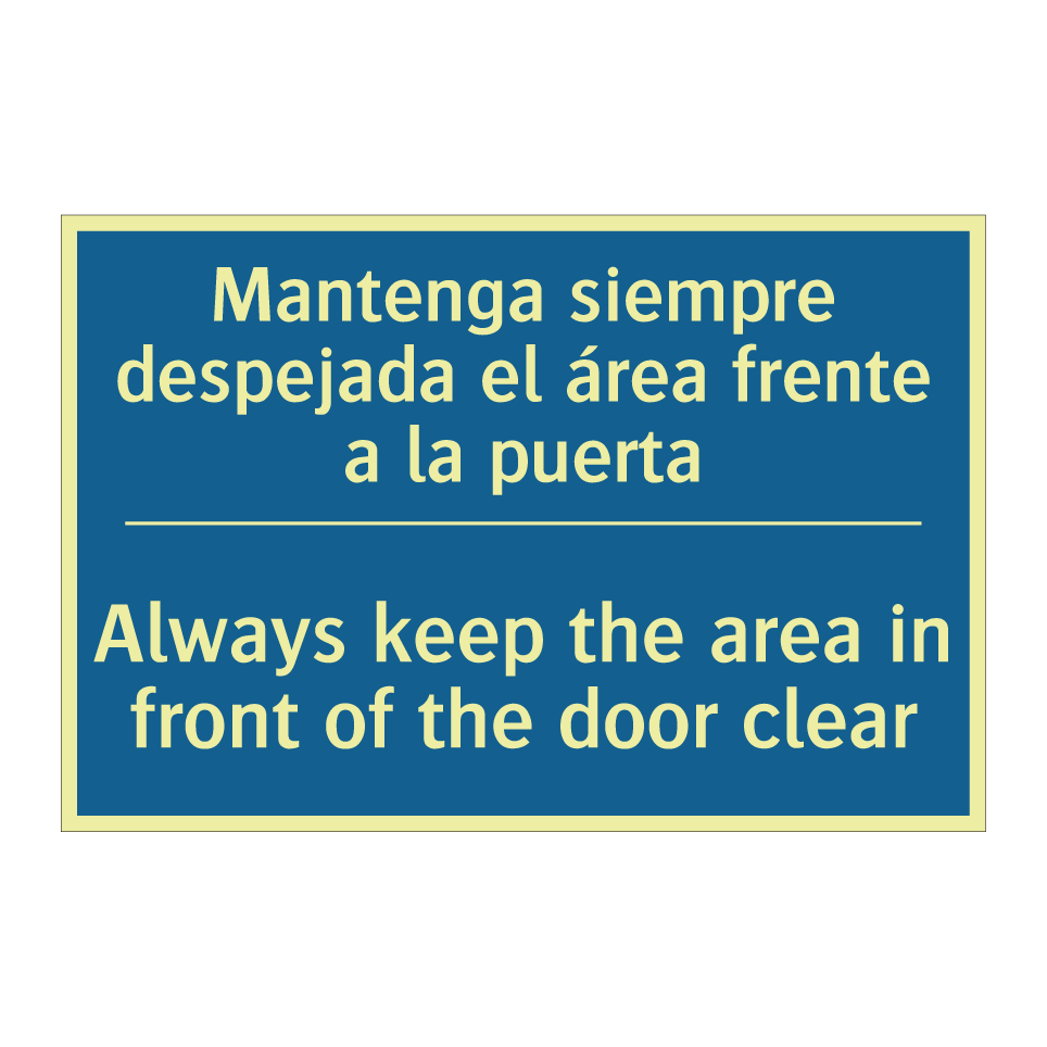 Mantenga siempre despejada el /.../ - Always keep the area in front /.../