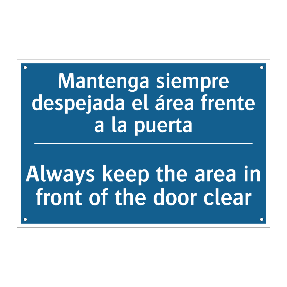 Mantenga siempre despejada el /.../ - Always keep the area in front /.../