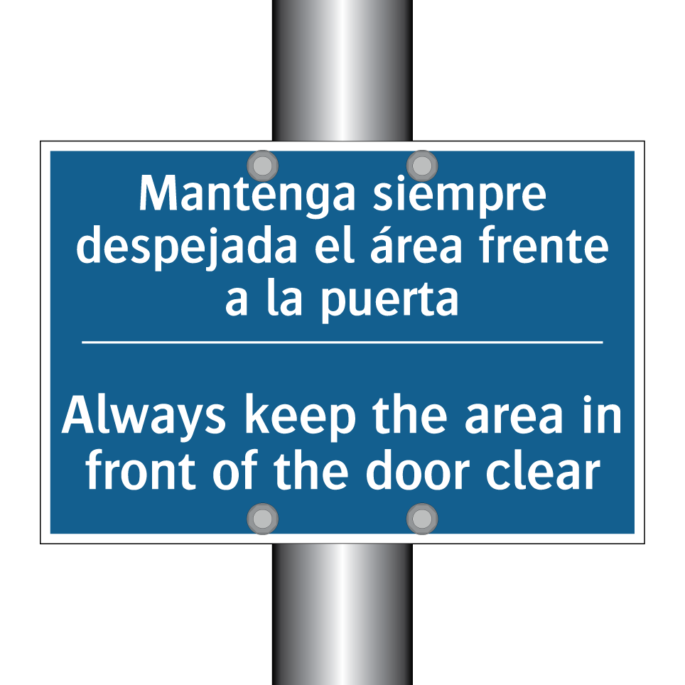Mantenga siempre despejada el /.../ - Always keep the area in front /.../