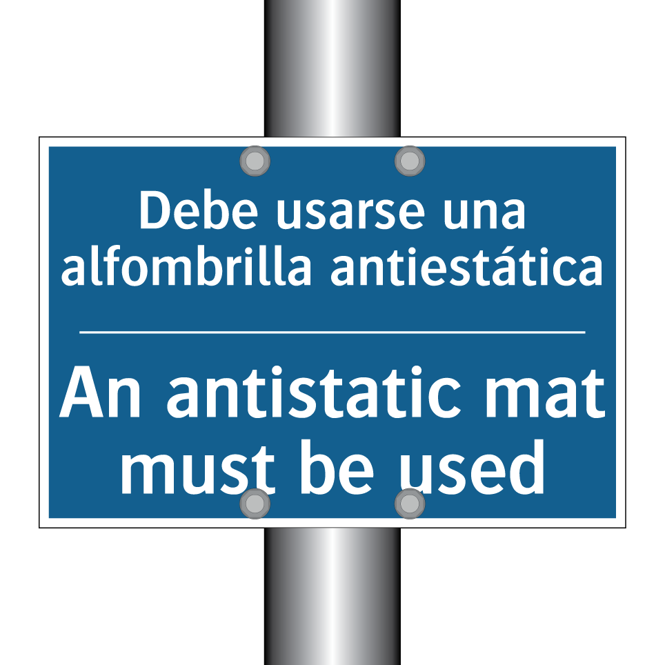 Debe usarse una alfombrilla antiestática /.../ - An antistatic mat must be used