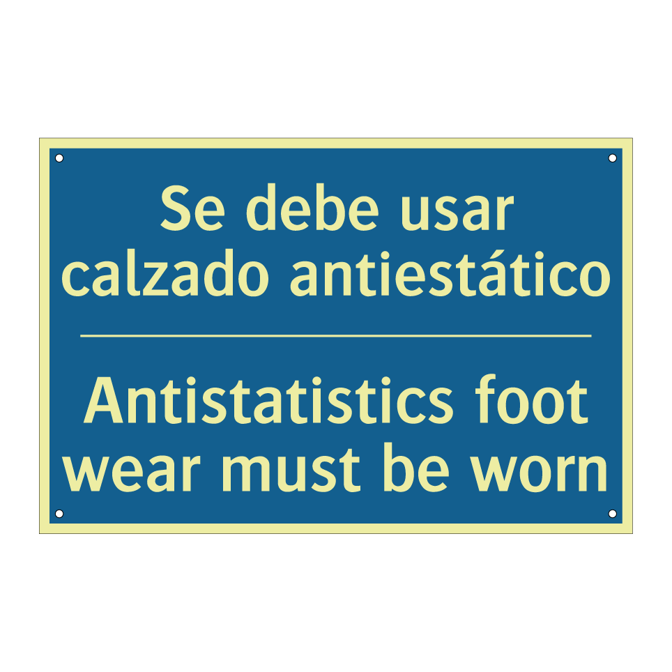Se debe usar calzado antiestático /.../ - Antistatistics foot wear must /.../