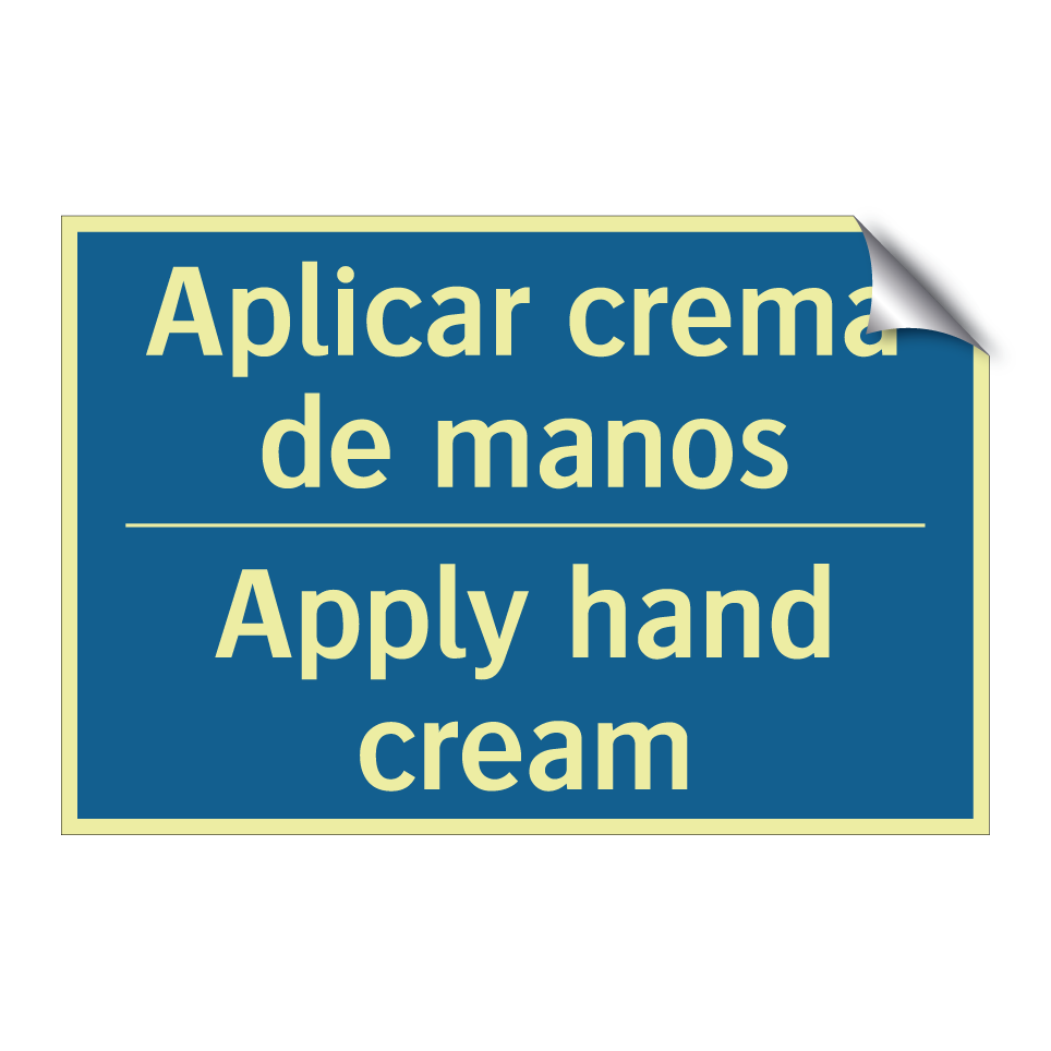 Aplicar crema de manos - Apply hand cream