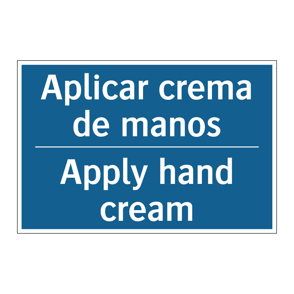 Aplicar crema de manos - Apply hand cream