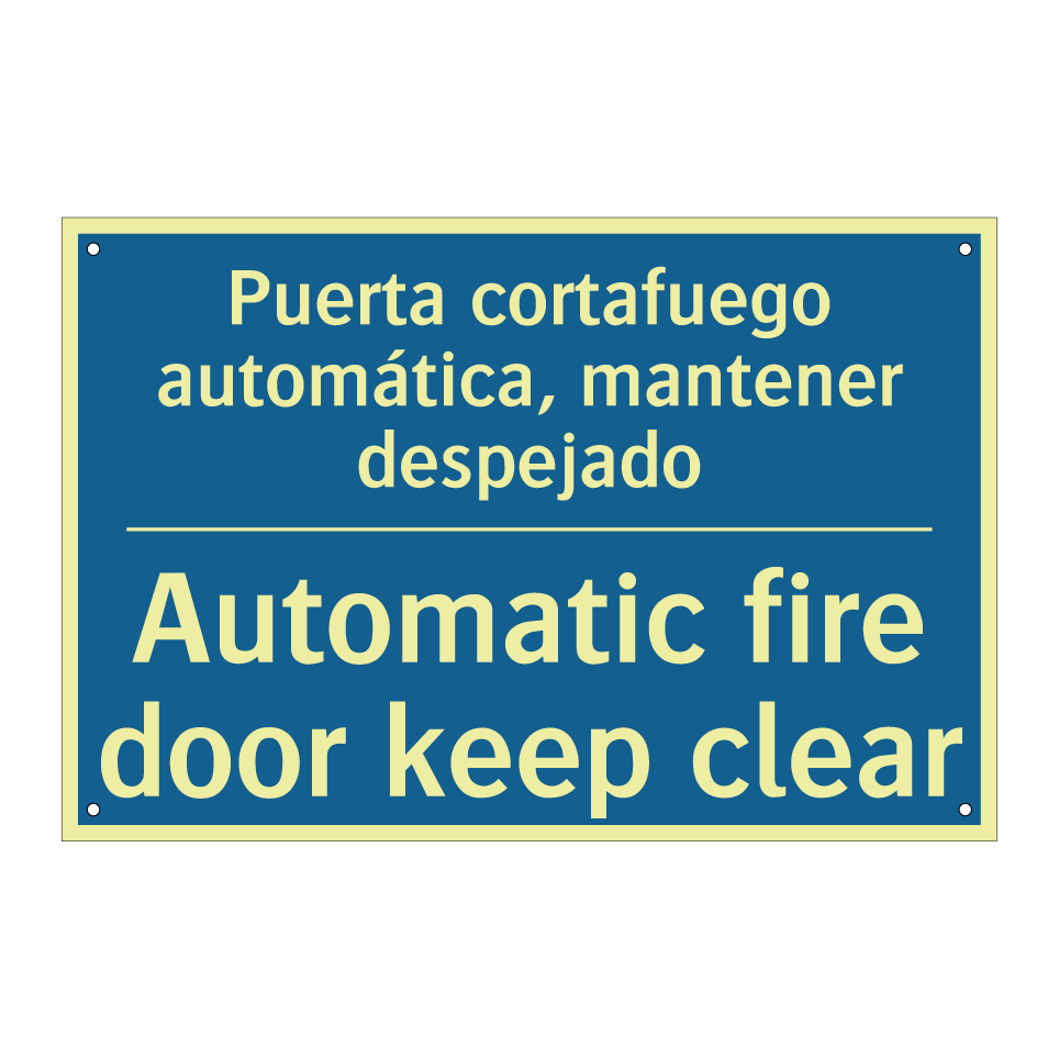 Puerta cortafuego automática, /.../ - Automatic fire door keep clear
