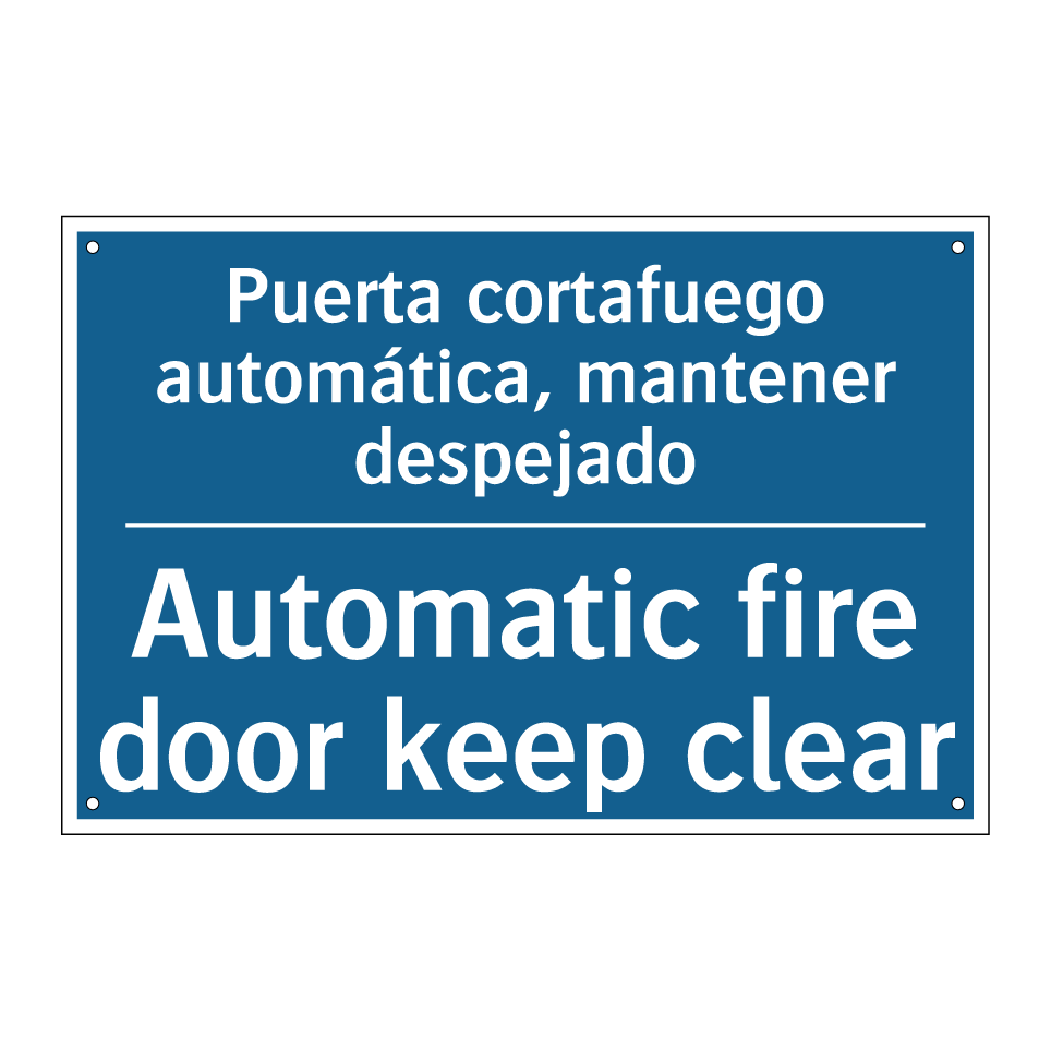 Puerta cortafuego automática, /.../ - Automatic fire door keep clear