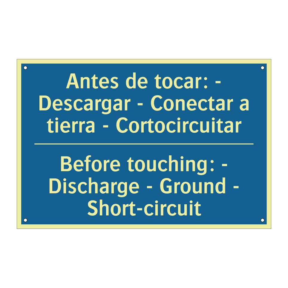 Antes de tocar: - Descargar - /.../ - Before touching: - Discharge - /.../