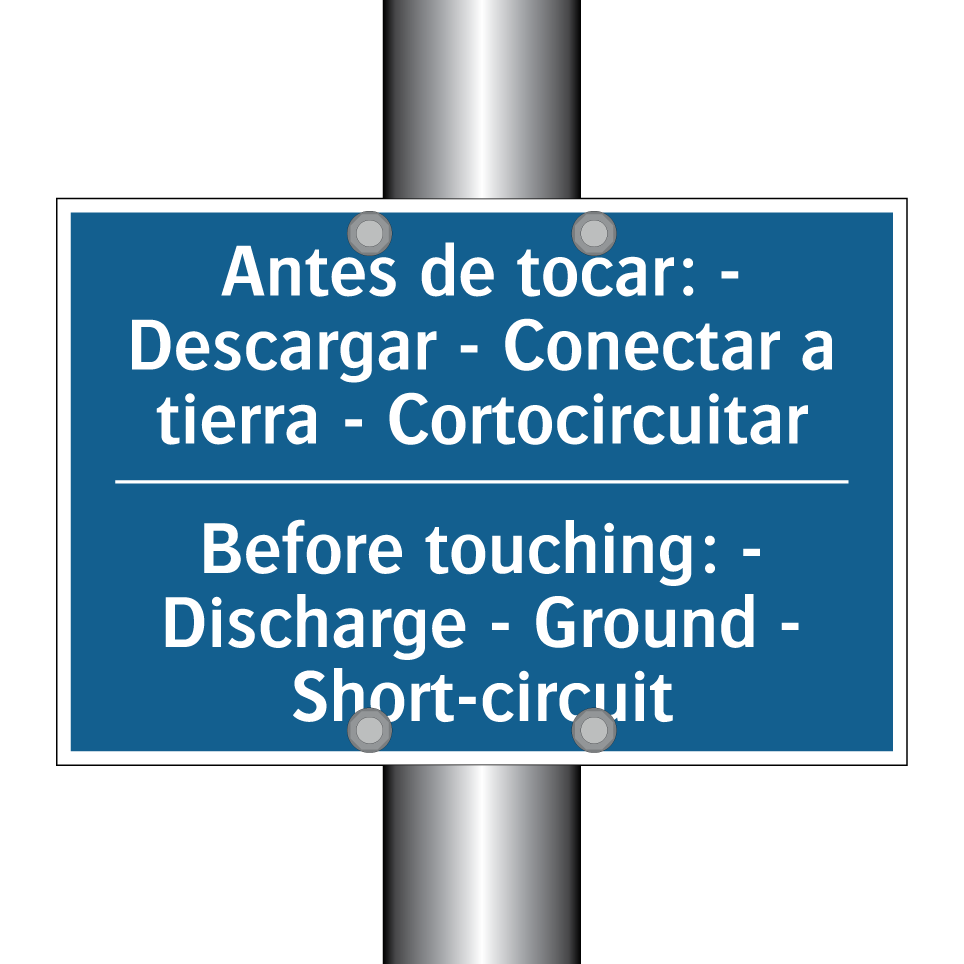 Antes de tocar: - Descargar - /.../ - Before touching: - Discharge - /.../