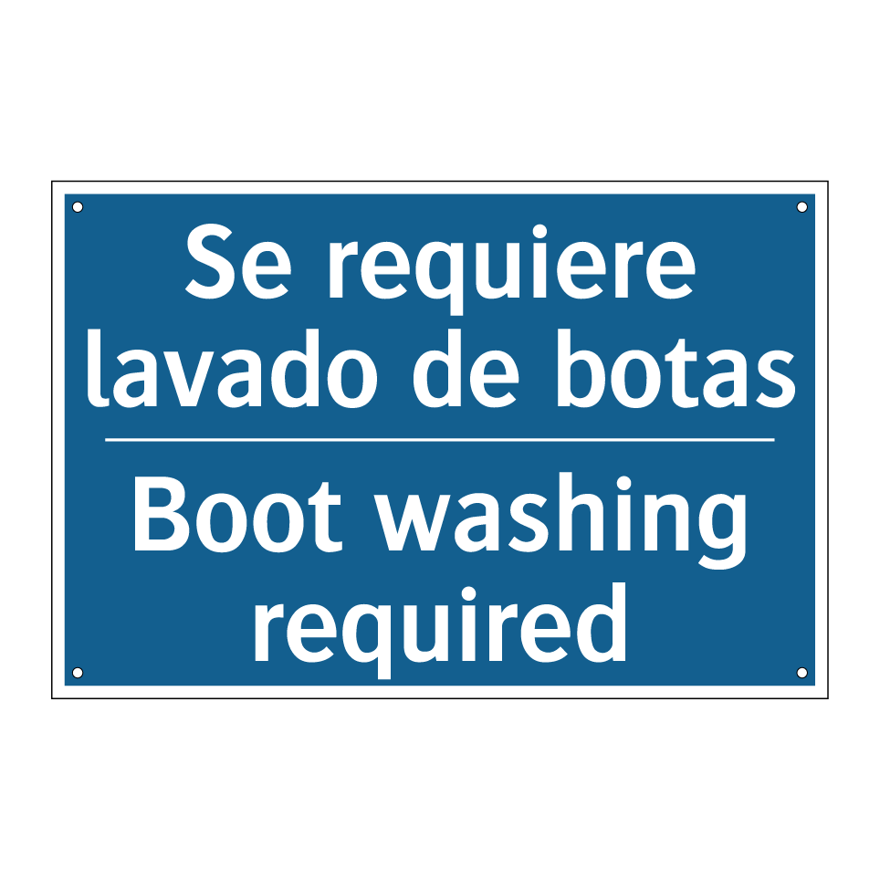 Se requiere lavado de botas - Boot washing required