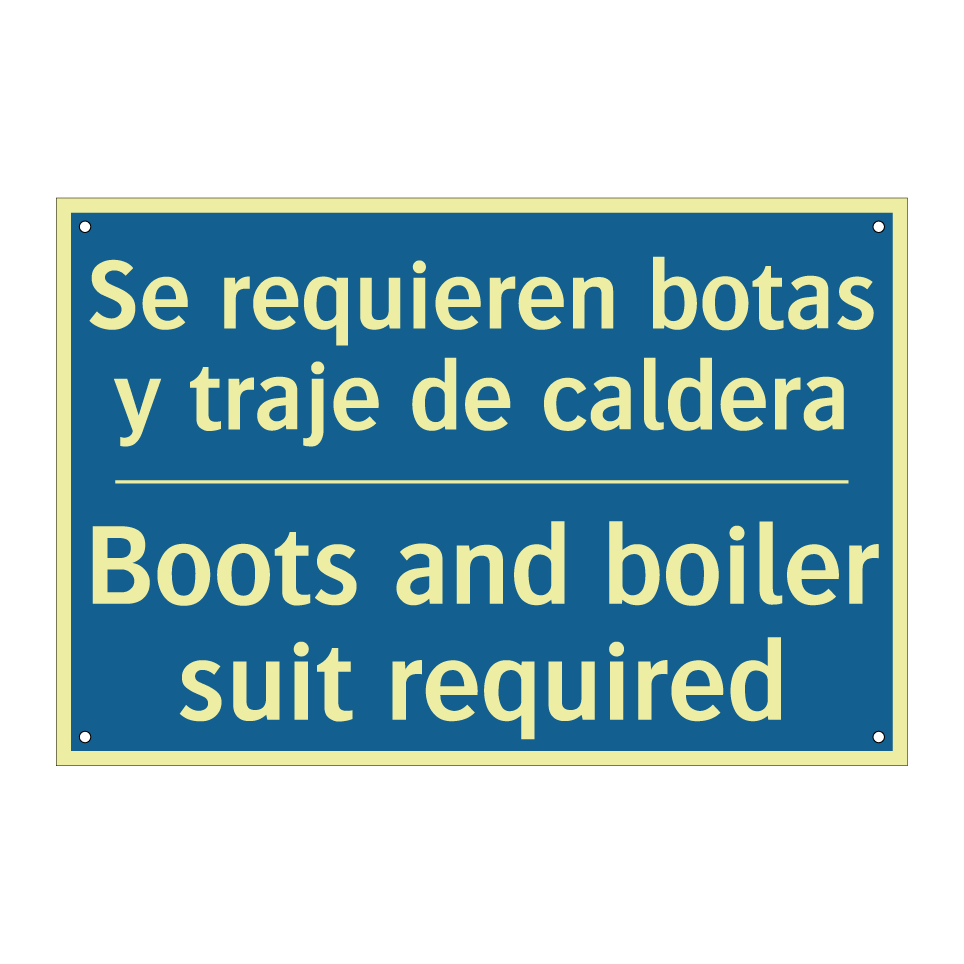 Se requieren botas y traje de /.../ - Boots and boiler suit required